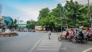 Traffic Management in sursadan junction Agra